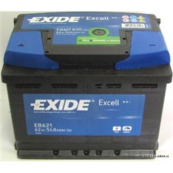 Exide Excell 62Ah/540A +/-