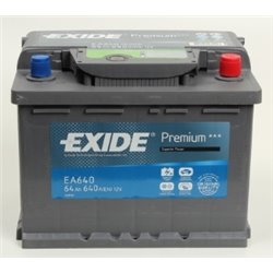 Exide Premium 64Ah/640A -/+