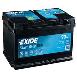 Exide AGM Micro-Hybrid 70Ah/630A -/+