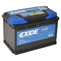 Exide Excell 74Ah/680A +/-