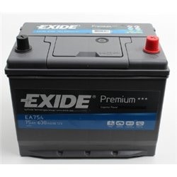 Exide Premium 75Ah/630A -/+